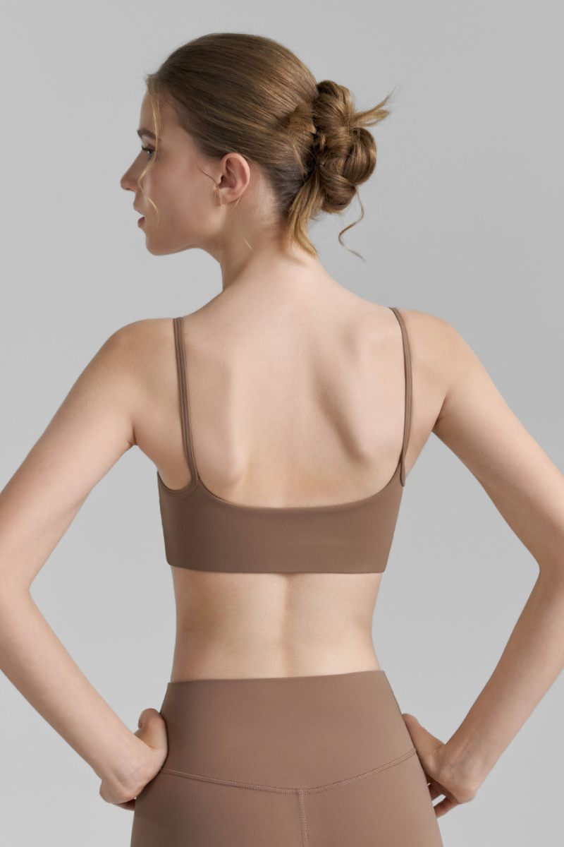 Women's Multi-Color Square Neck Spaghetti Strap Yoga Bra