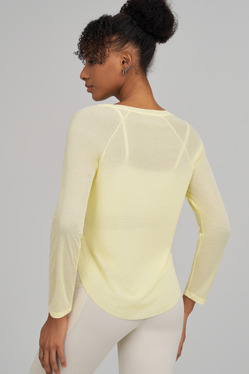 Mesh fitness sport long-sleeved garment
