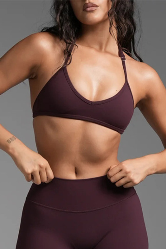 Women's Halterneck Backless Yoga Sports Bra