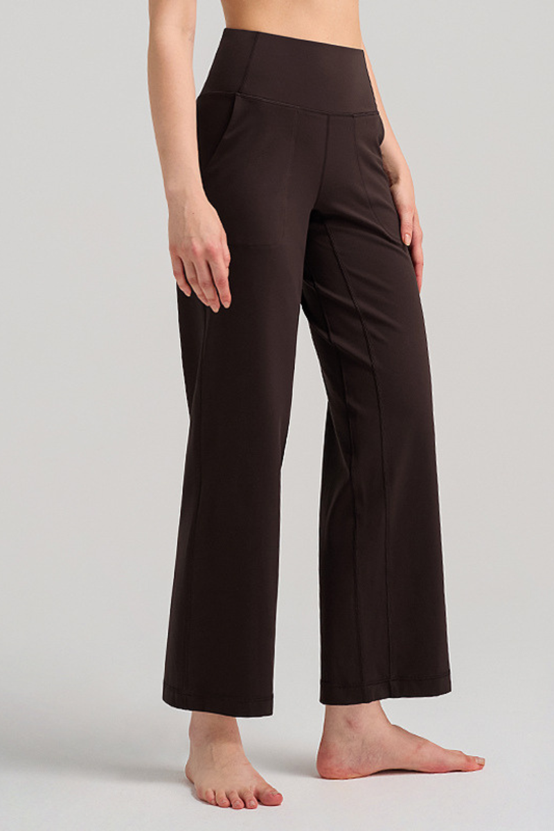 Women's Athletic Solid Quick-Dry Wide-Leg Yoga Pants