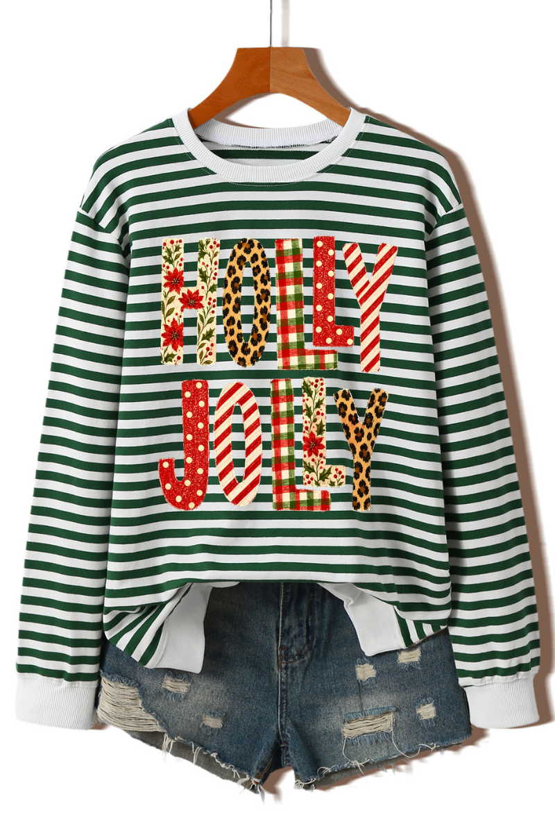 Women's Fall Christmas Festival Stripe Printed Pullover
