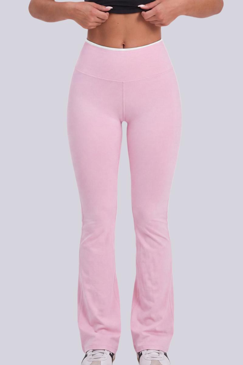 Women's Athletic Criss Cross Back Straps Flared Yoga Pants