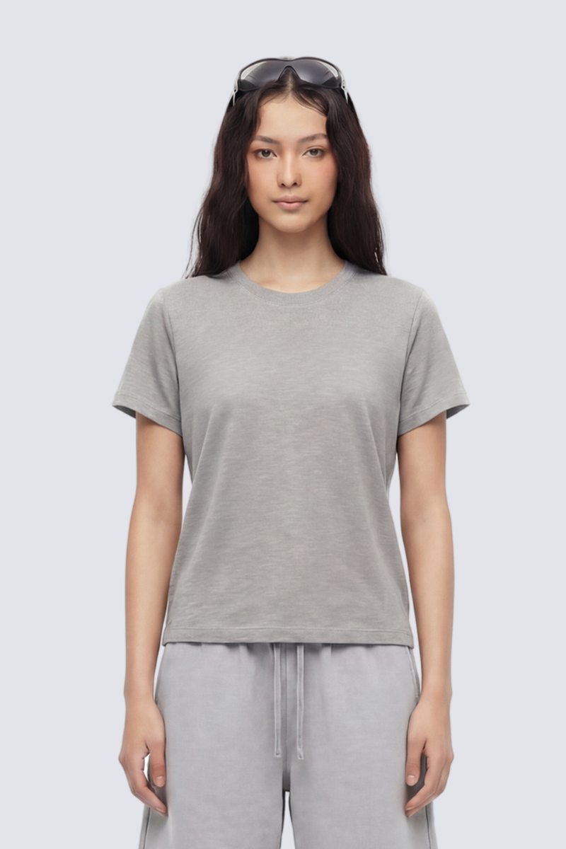 Unisex Slub Cotton Tee - Cooling Breathable Regular Solid