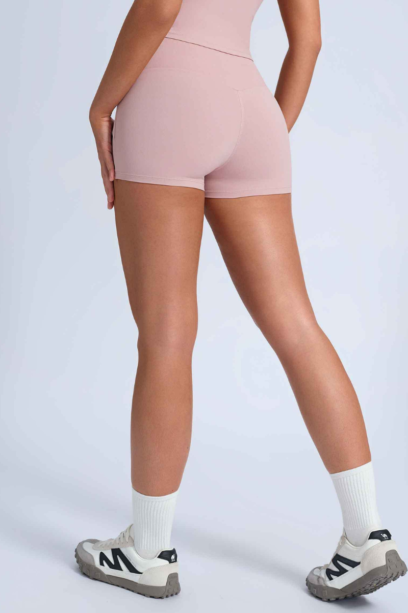 Women's Naked Feel Crisscross Waist Solid Sports Yoga Shorts
