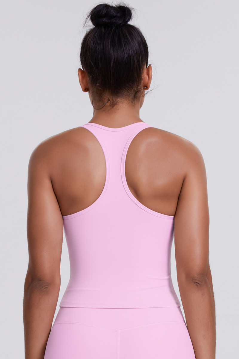 Women's Brushed Solid Racerback Sports Yoga Tank Top