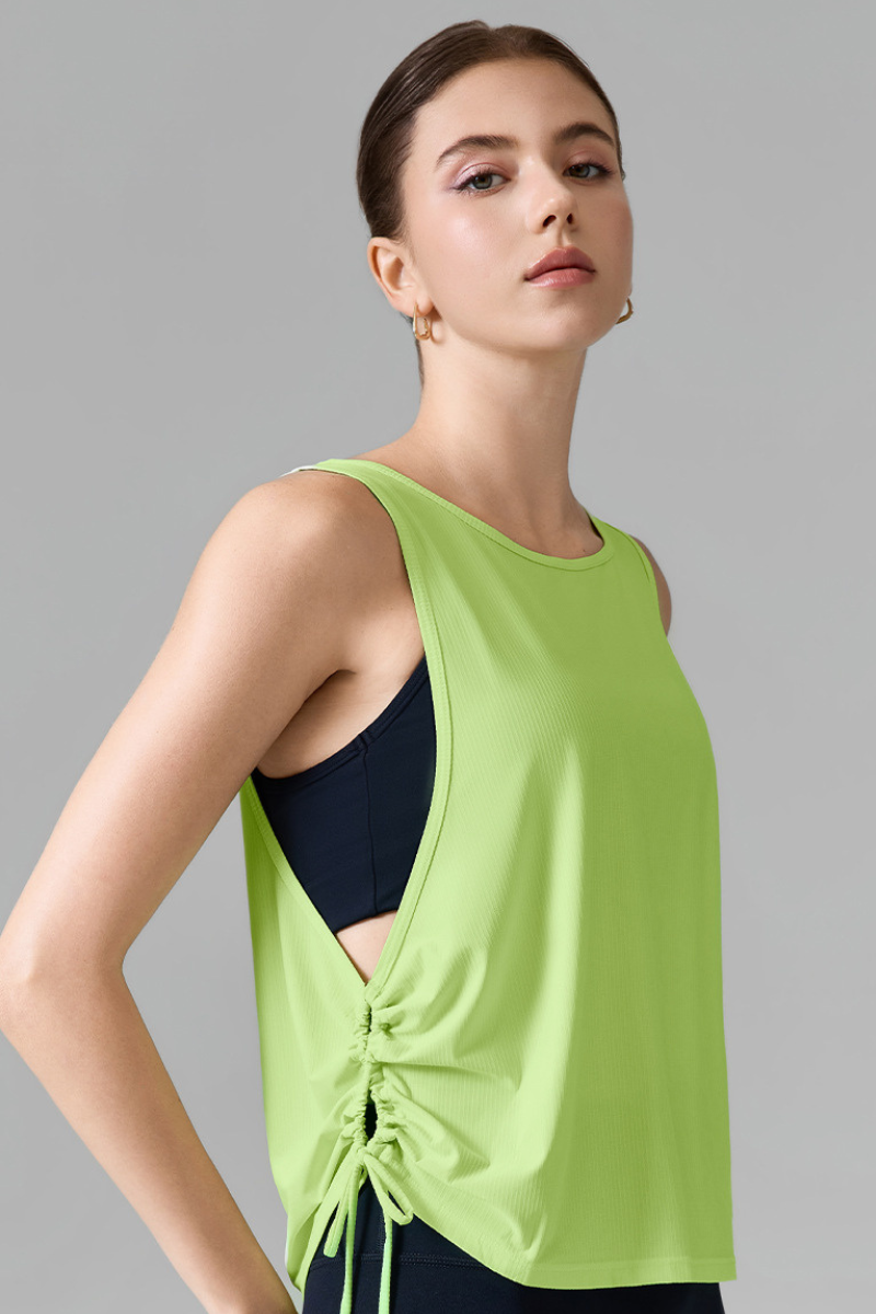 Women's Lightweight Cooling Side Drawstring Sports Tank Top