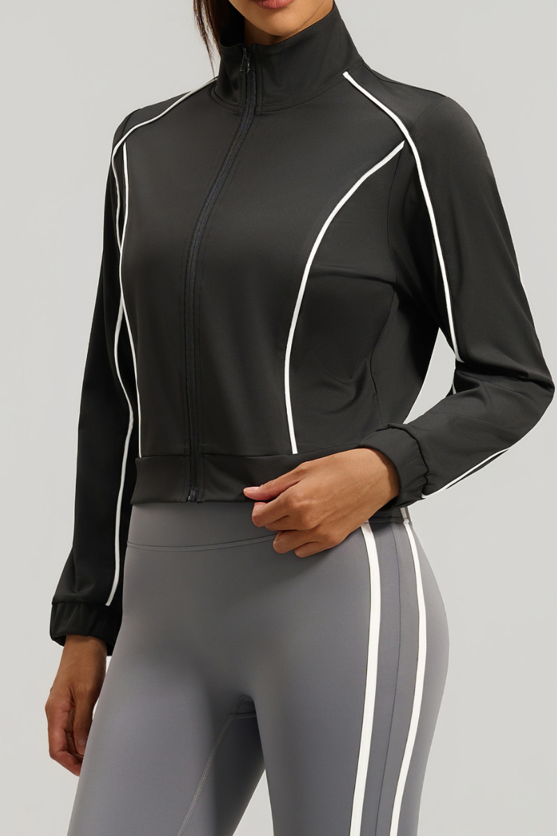 Loose-fitting, linear-style cardigan jacket