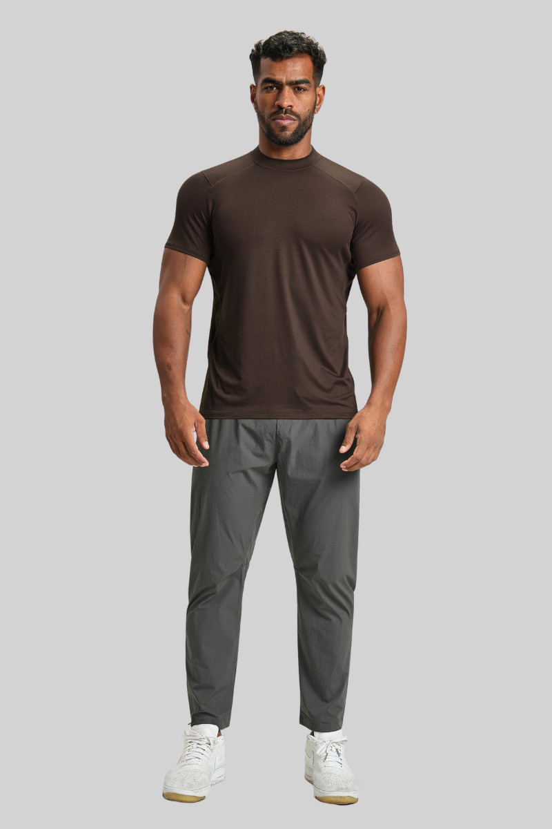 Men's Summer Nude Round-Neck Fitness Sports T-shirt