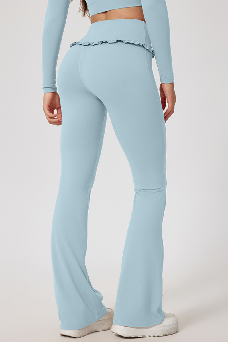 Women's High Waist Lace Solid  Sporty Flared Pants