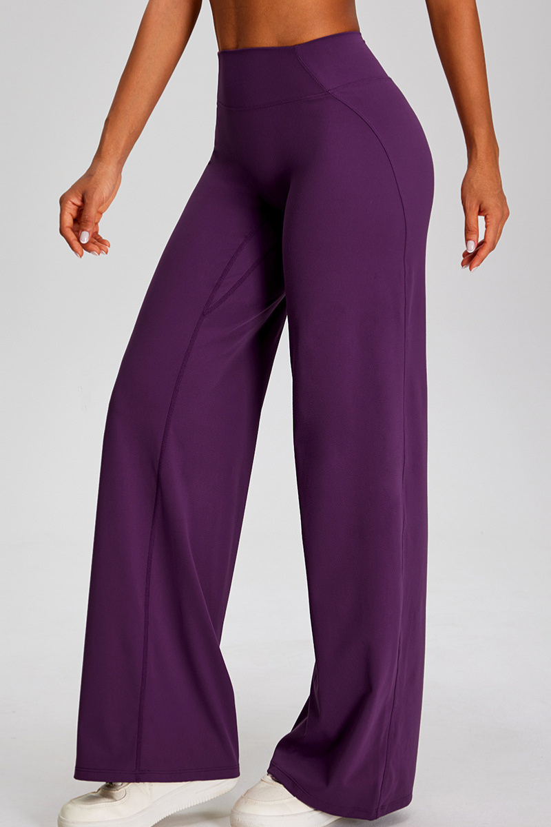 Women's Athletic Flowy Solid Wide Leg Yoga Pants