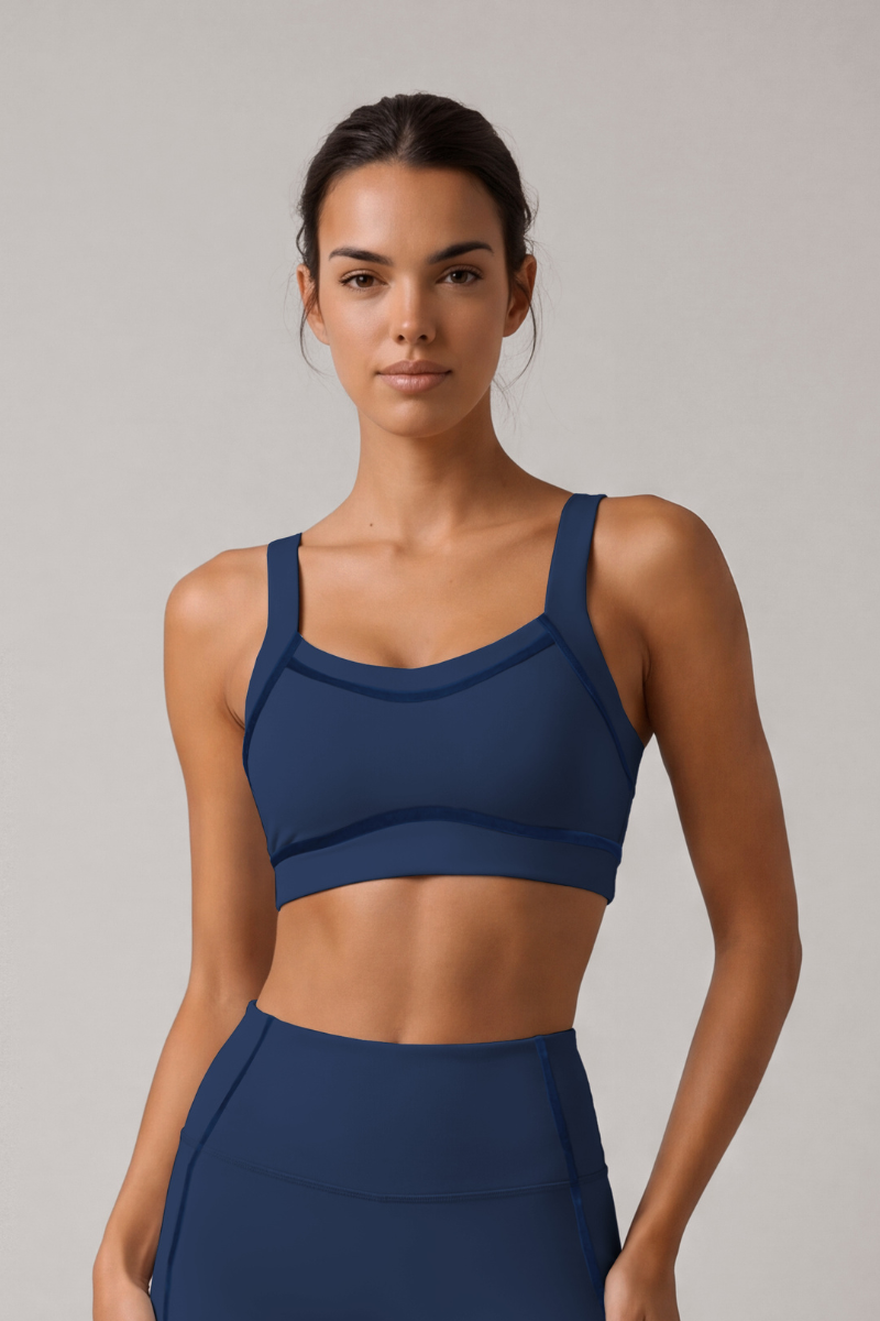 Women's Athletic Nude-Feel High Stretch Wide Straps Bra
