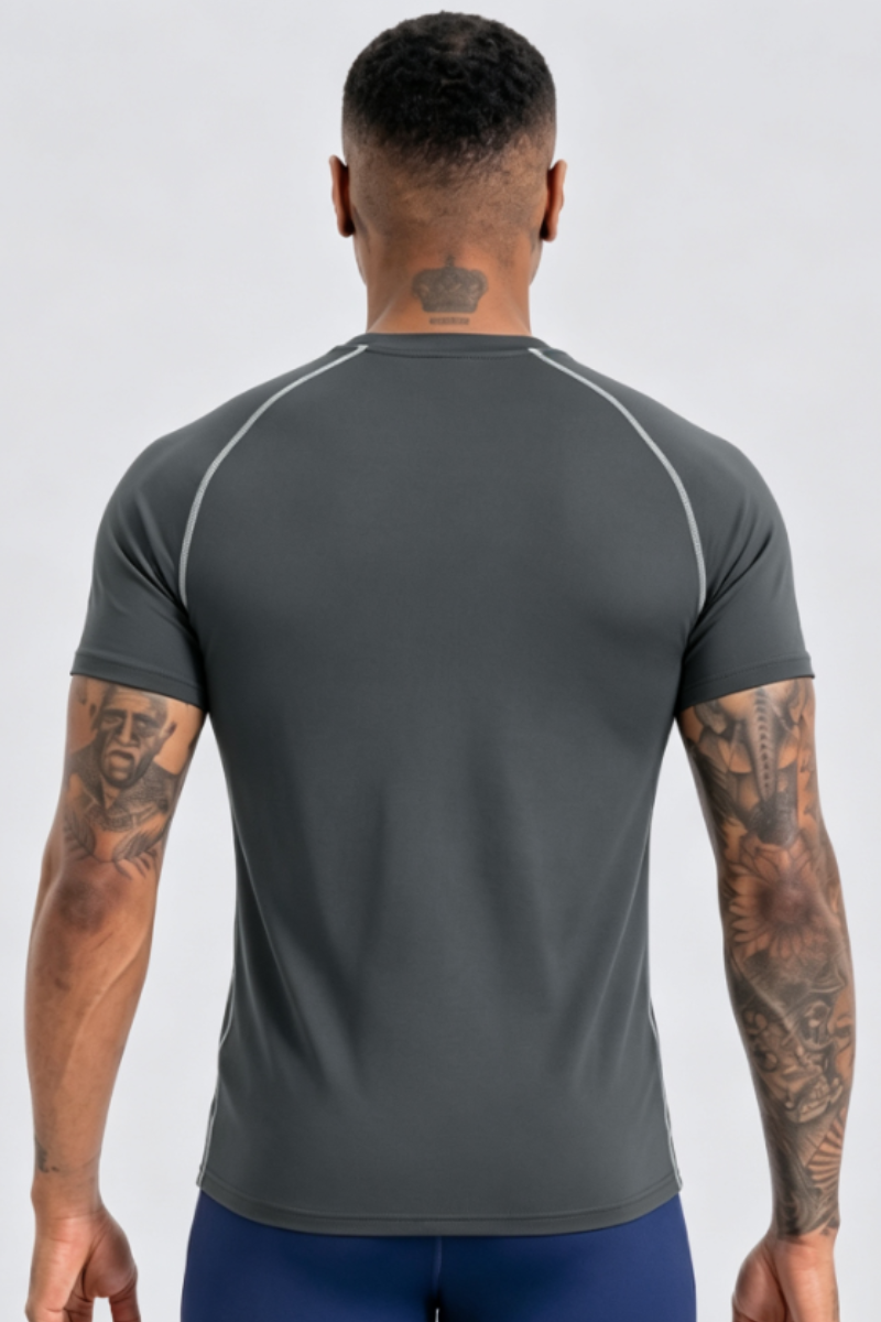 Men's Contrast Breathable Quick Dry Athletic Running T-Shirt