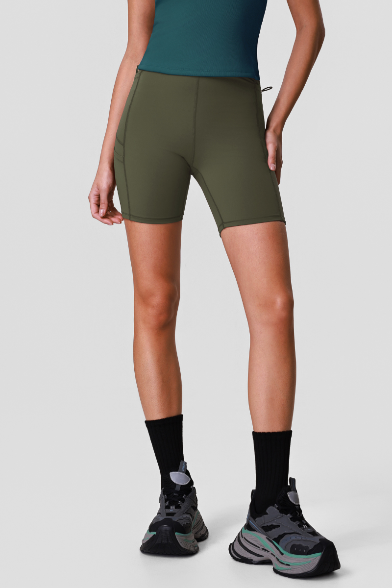 Women's Multi-Pocket High-Stretch Sports Biker Shorts