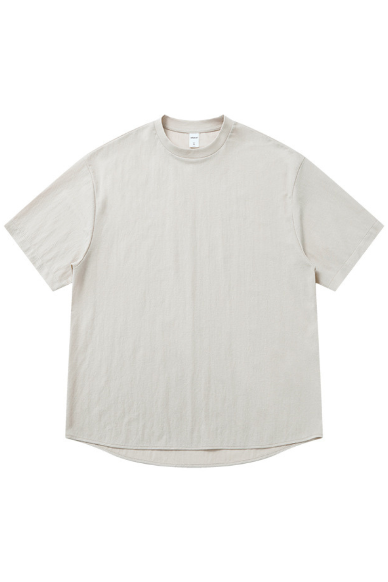 Unisex Summer Curved Hem Solid Skin-Friendly T-Shirt