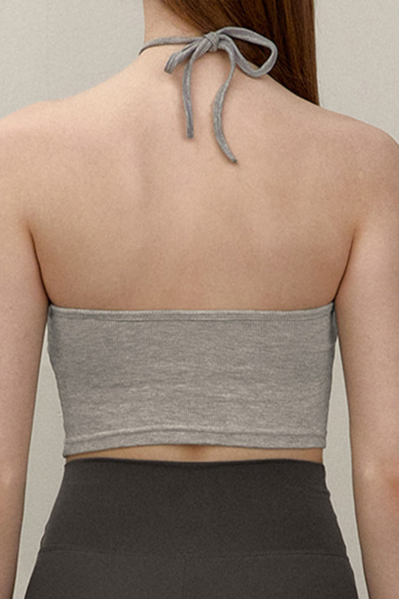 Women's Halter Strapless Crop Bra - Padded Sports Bra Top
