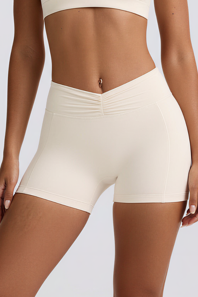 Women's Brushed Pleated Sports Yoga Shorts