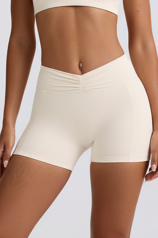 Women's Brushed Pleated Sports Yoga Shorts
