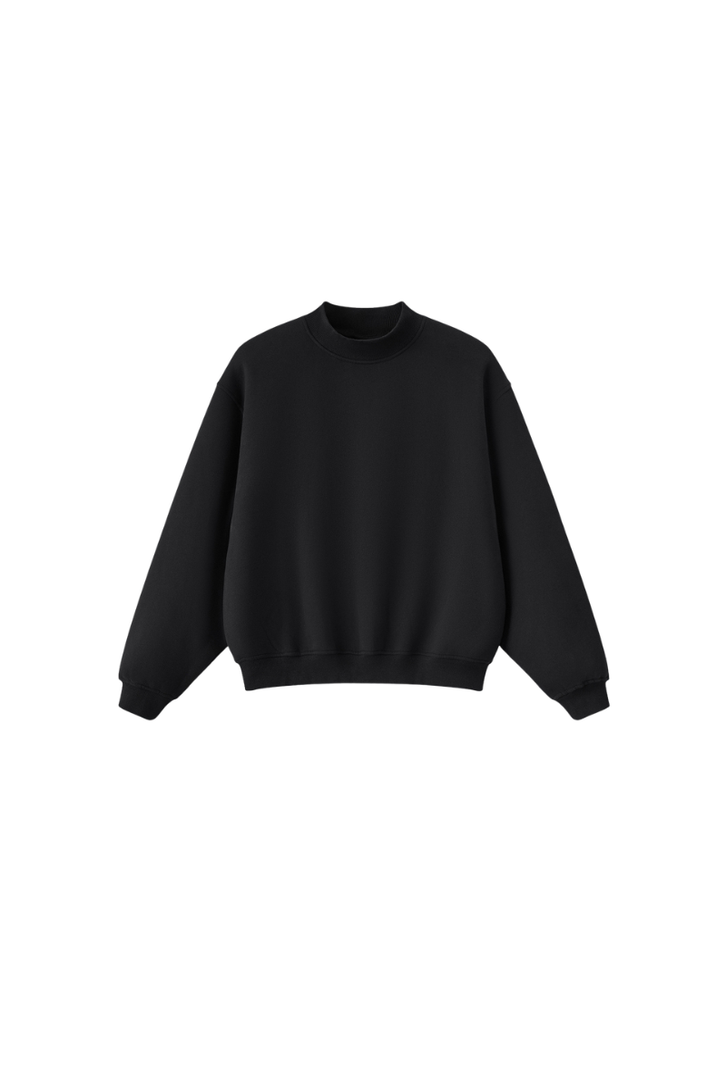 Men's Fall Streetwear Boxy Mockneck Sweatshirt