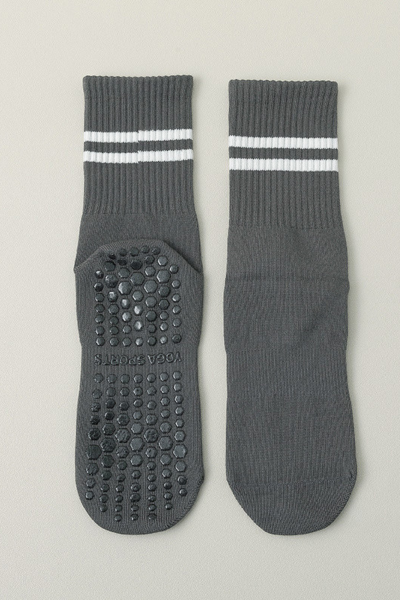 Mid-Calf Color Block Professional Anti-Slip Yoga Socks
