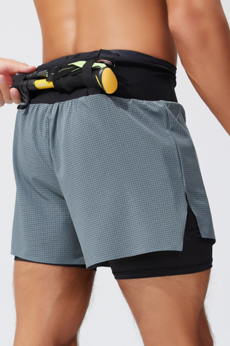 Men's 2-in-1 Running Shorts with Quick-Dry Outer Layer