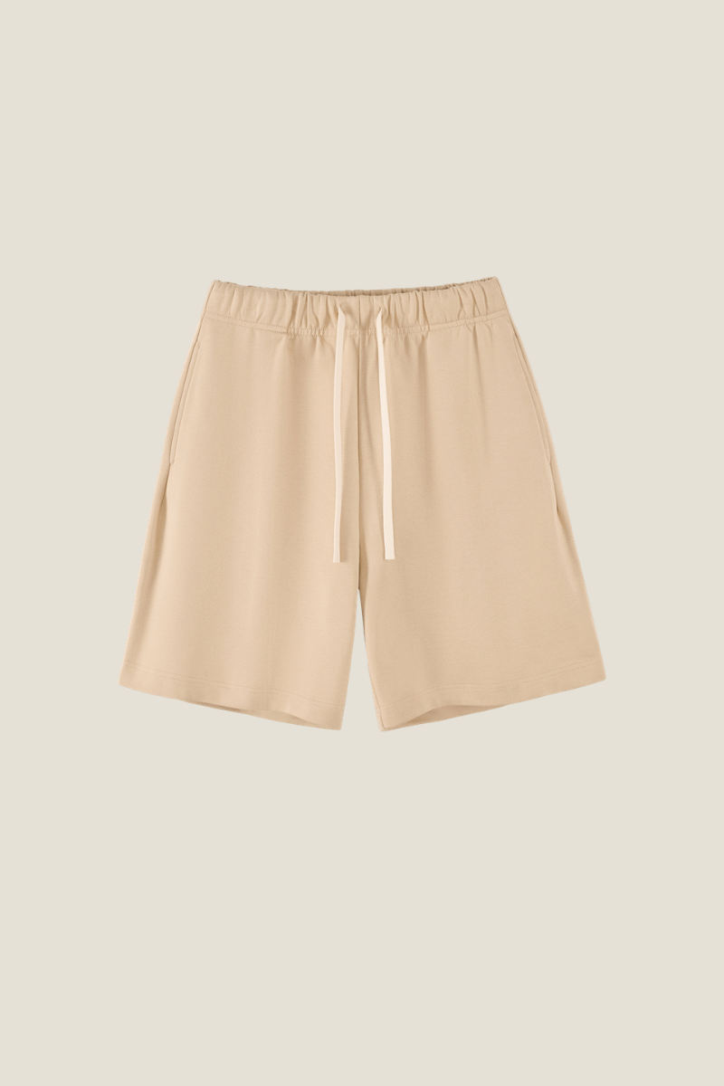Unisex 380G Cotton Sweat Shorts - Solid Straight Drawstring Joggers