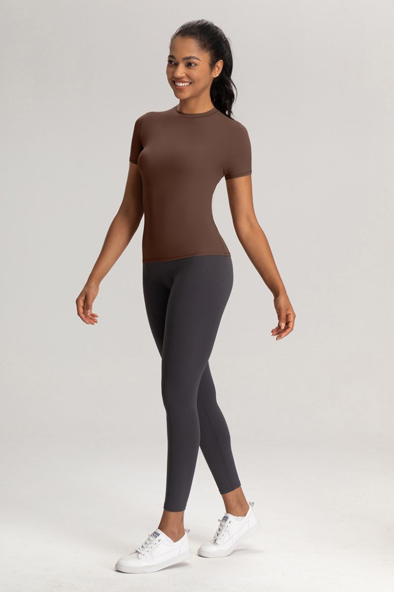 Women Slim-Fit High-Stretch Naked-Feel Yoga T-Shirt