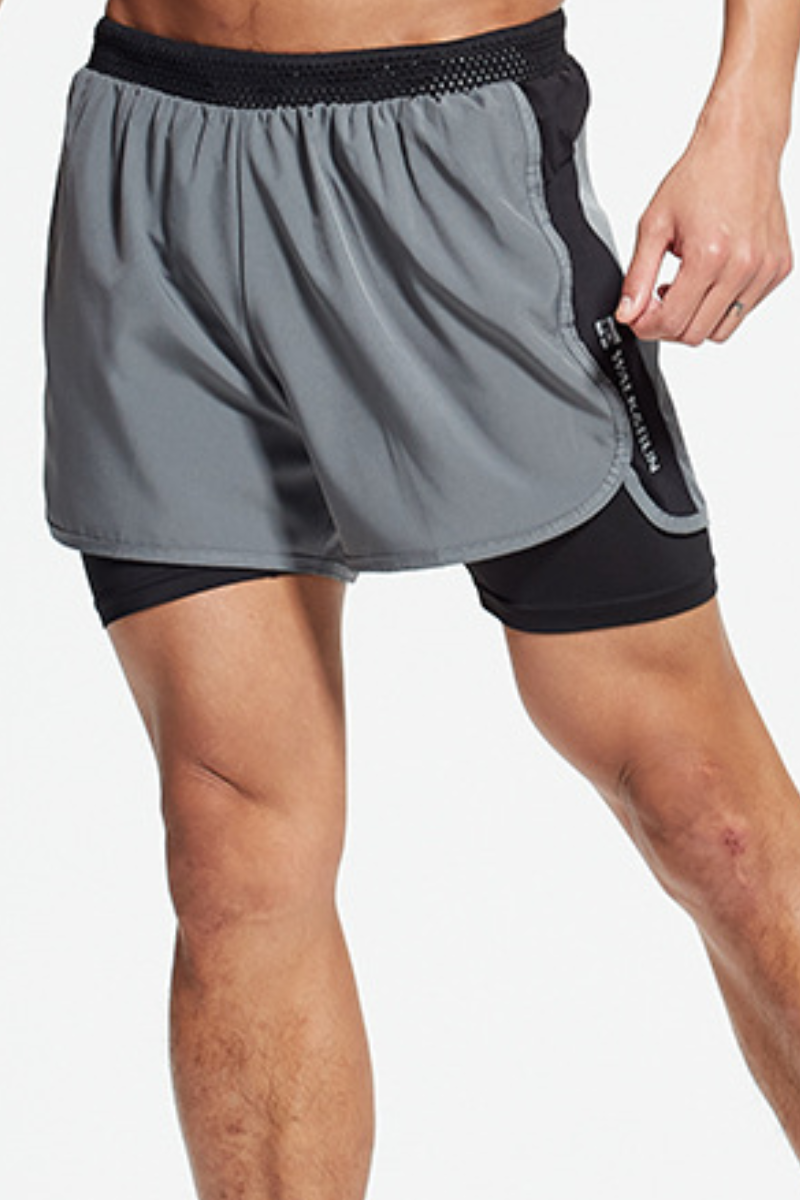 Men's 2-in-1 Anti-Chafe Reflective Quick Dry Running Shorts
