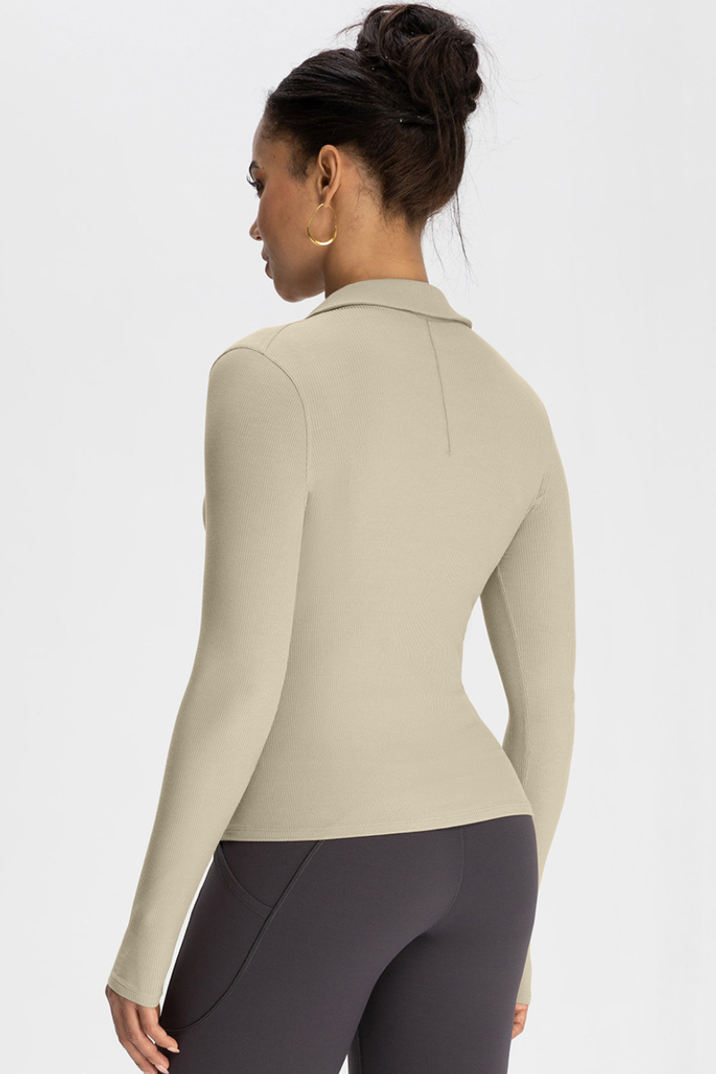 Ladies' collar-opening cardigan