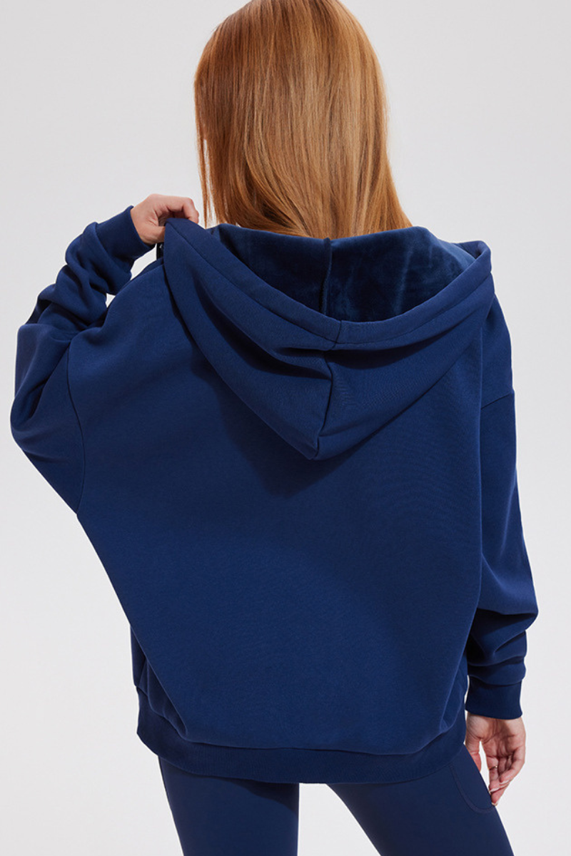 Insulated, hooded fitness jacket