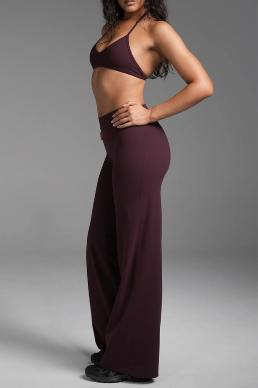 Women's Halterneck Bra And Casual Straight-Leg Pant Set