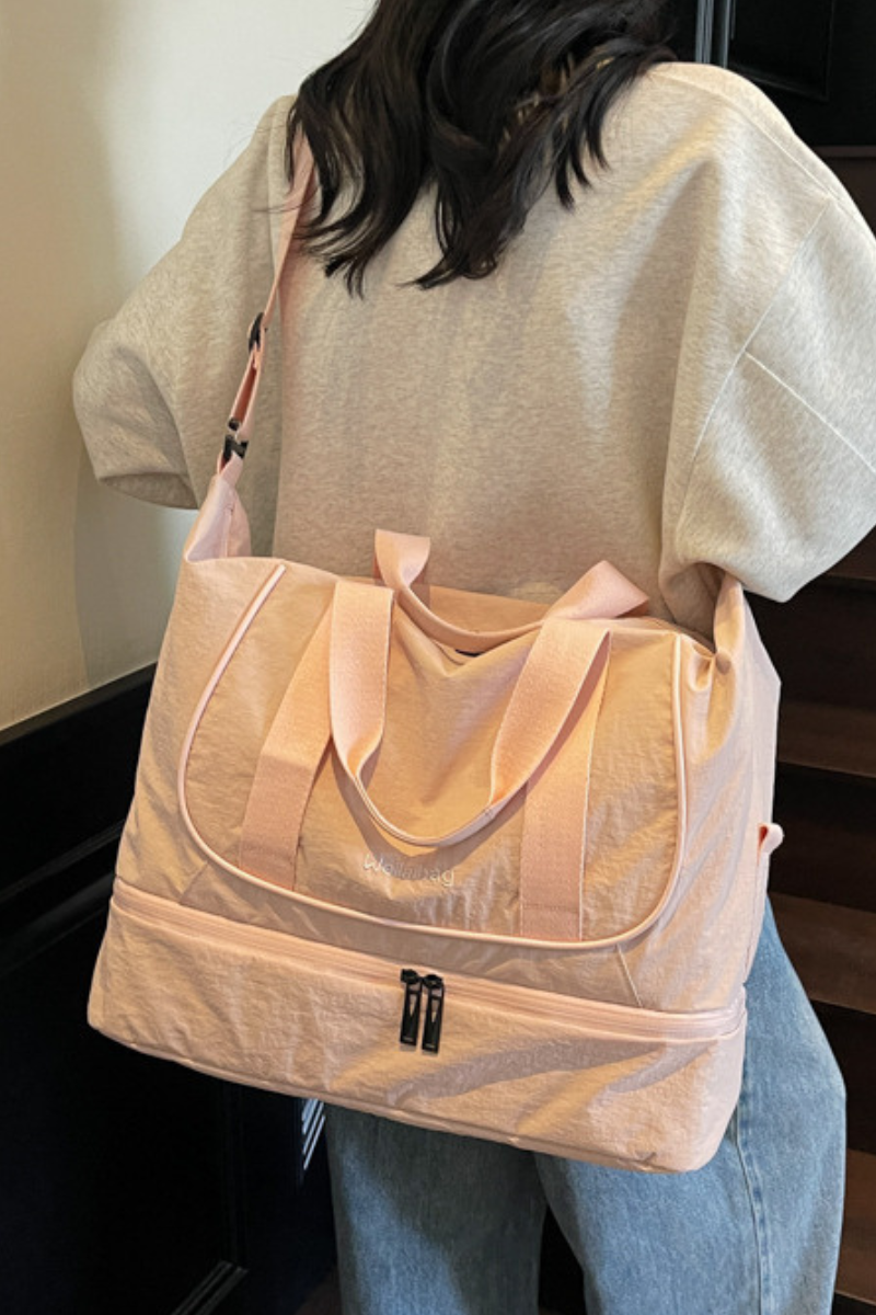 Large Capacity Solid Color Lightweight Wet/Dry Separation Yoga Gym Tote Bag