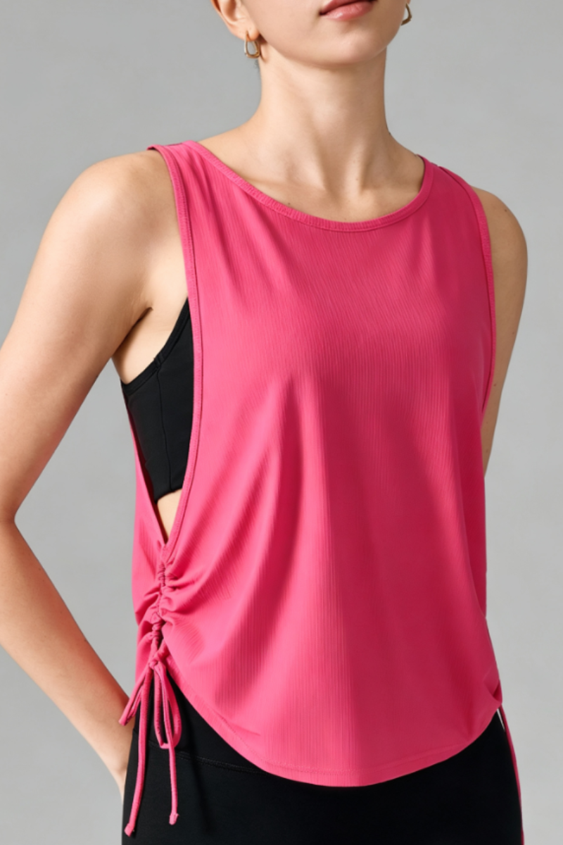 Women's Lightweight Cooling Side Drawstring Sports Tank Top
