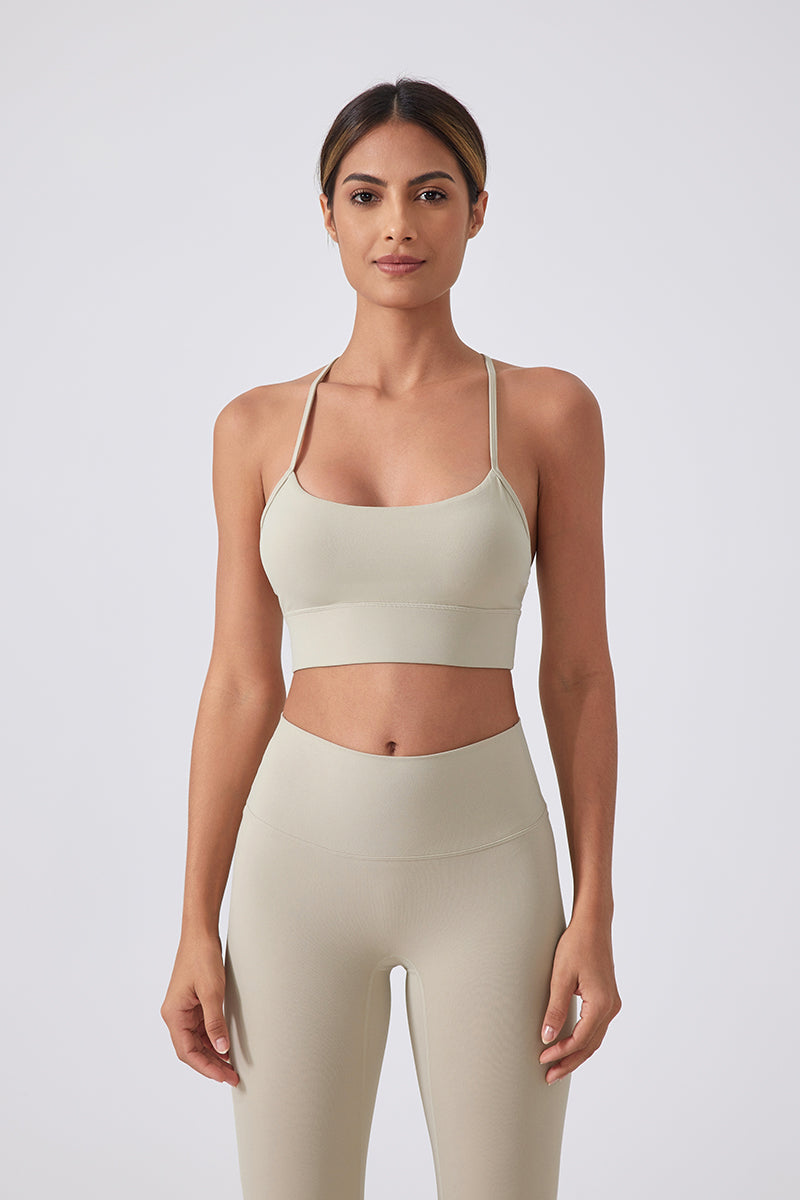 Women Running Sexy Y Back Anti-Shock Gathering Yoga Sports Bra