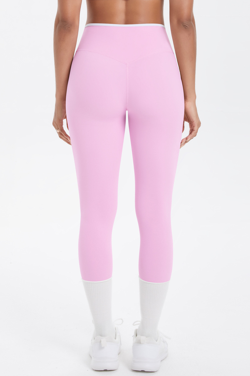 Women's Athletic Color Block Cross-Waist Leggings