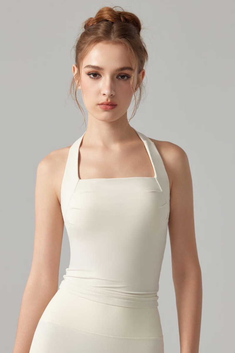 Women's Athletic Square Neck Halter Padded Yoga Tank Top