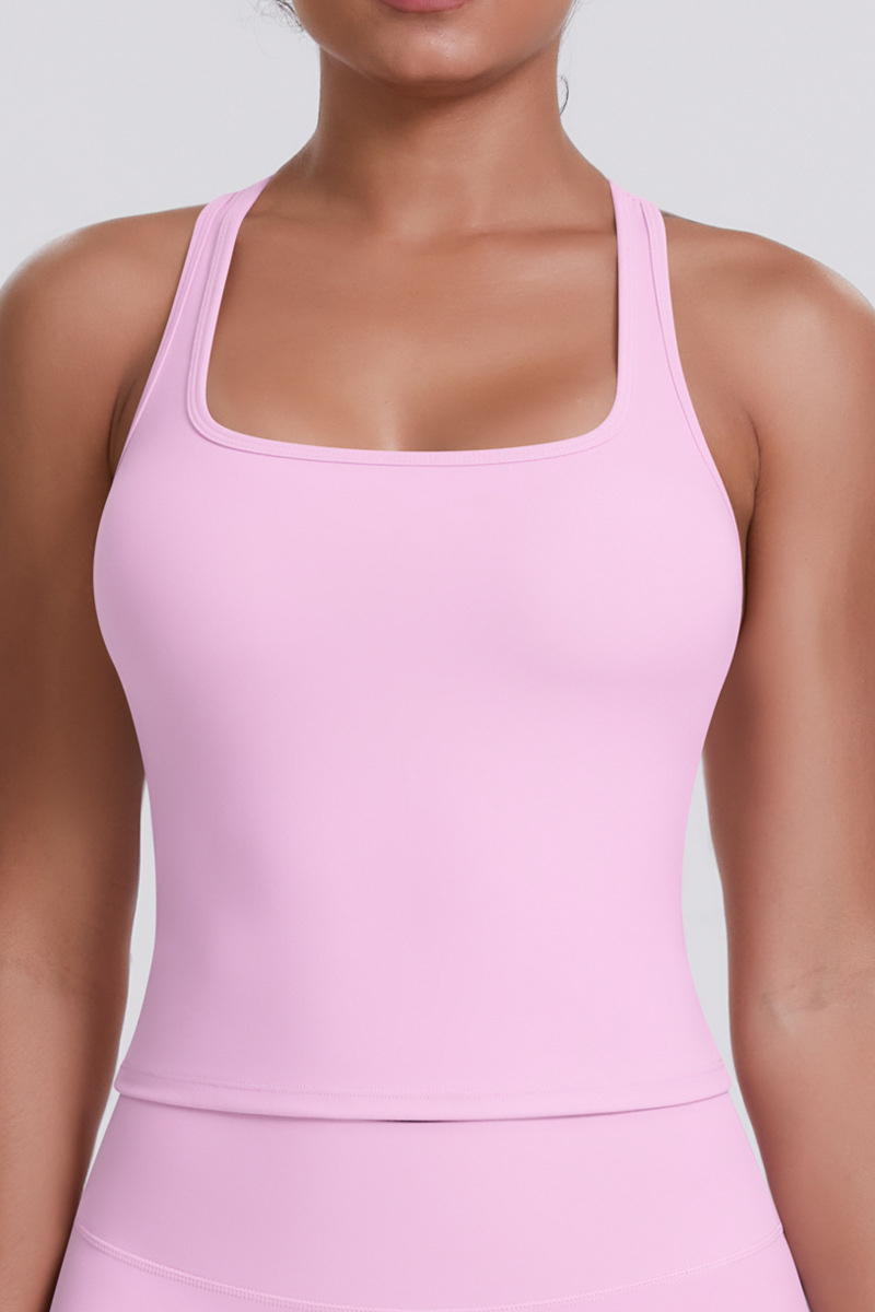 Women's Brushed Solid Racerback Sports Yoga Tank Top