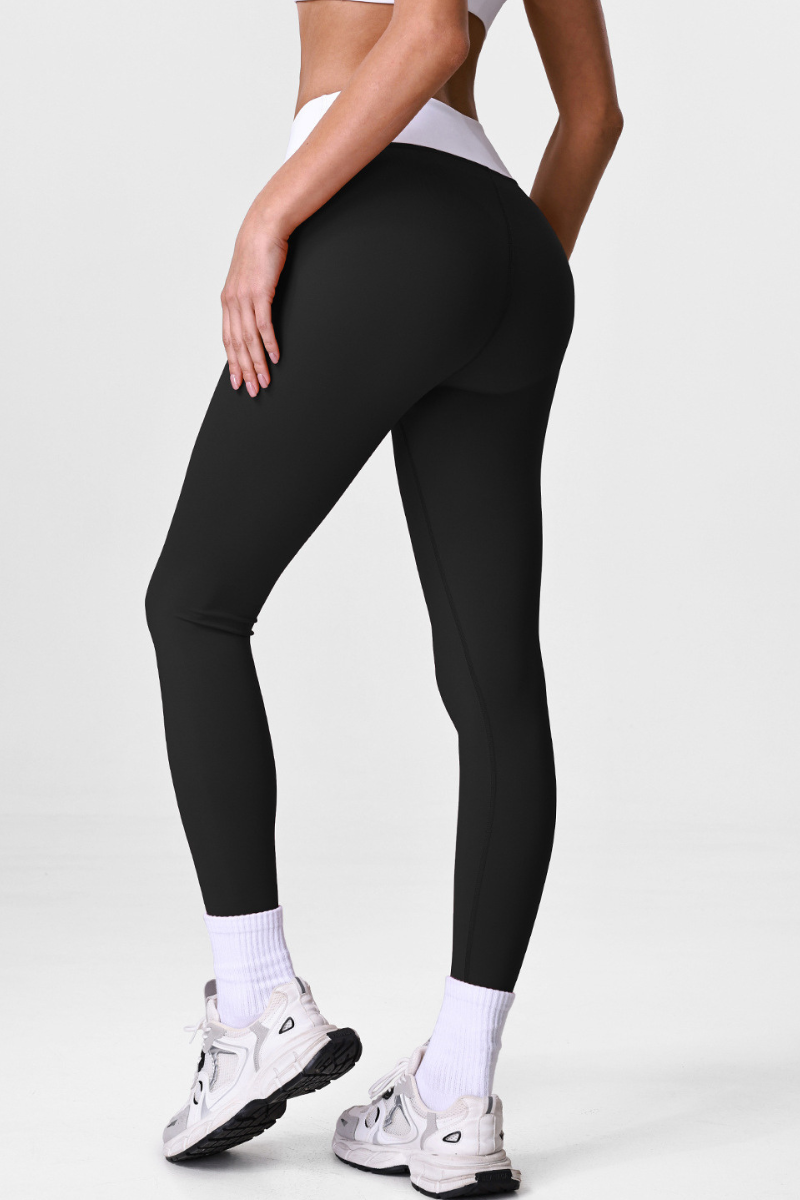 Women's Cross V-Waist Color-Block Sculpting Yoga Leggings