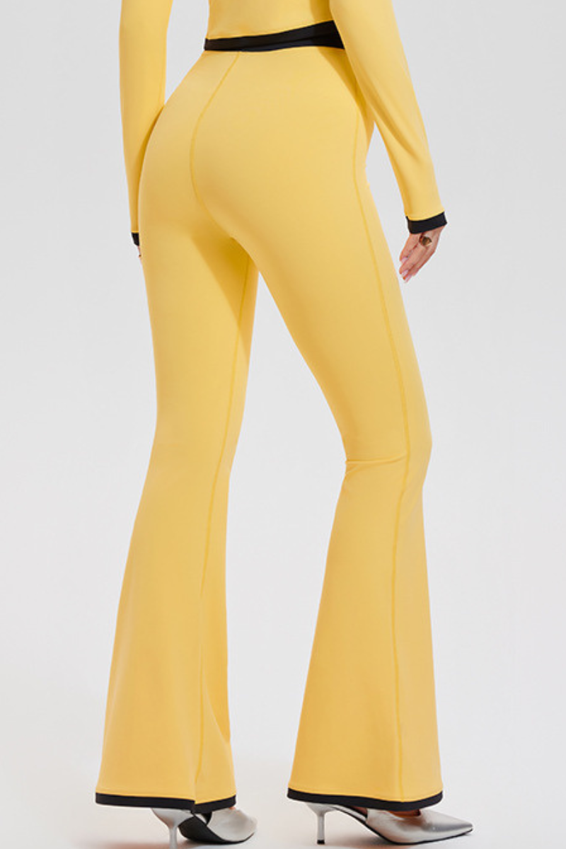 Women's Athletic Color Block High-Waisted Flare Pants