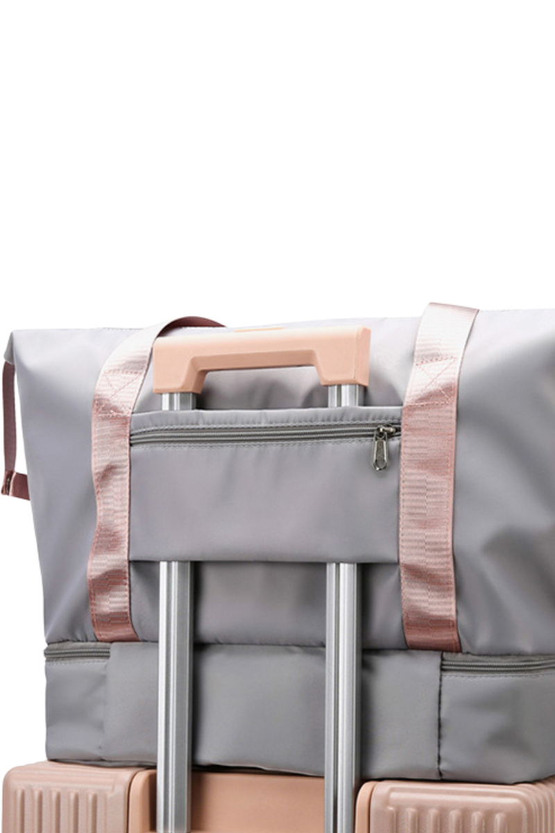 Large Capacity Bottom Zippered Compartment Handle Bag