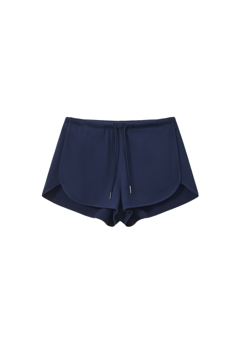 Women's Drawstring Curved Split Side Pocket Sports Shorts