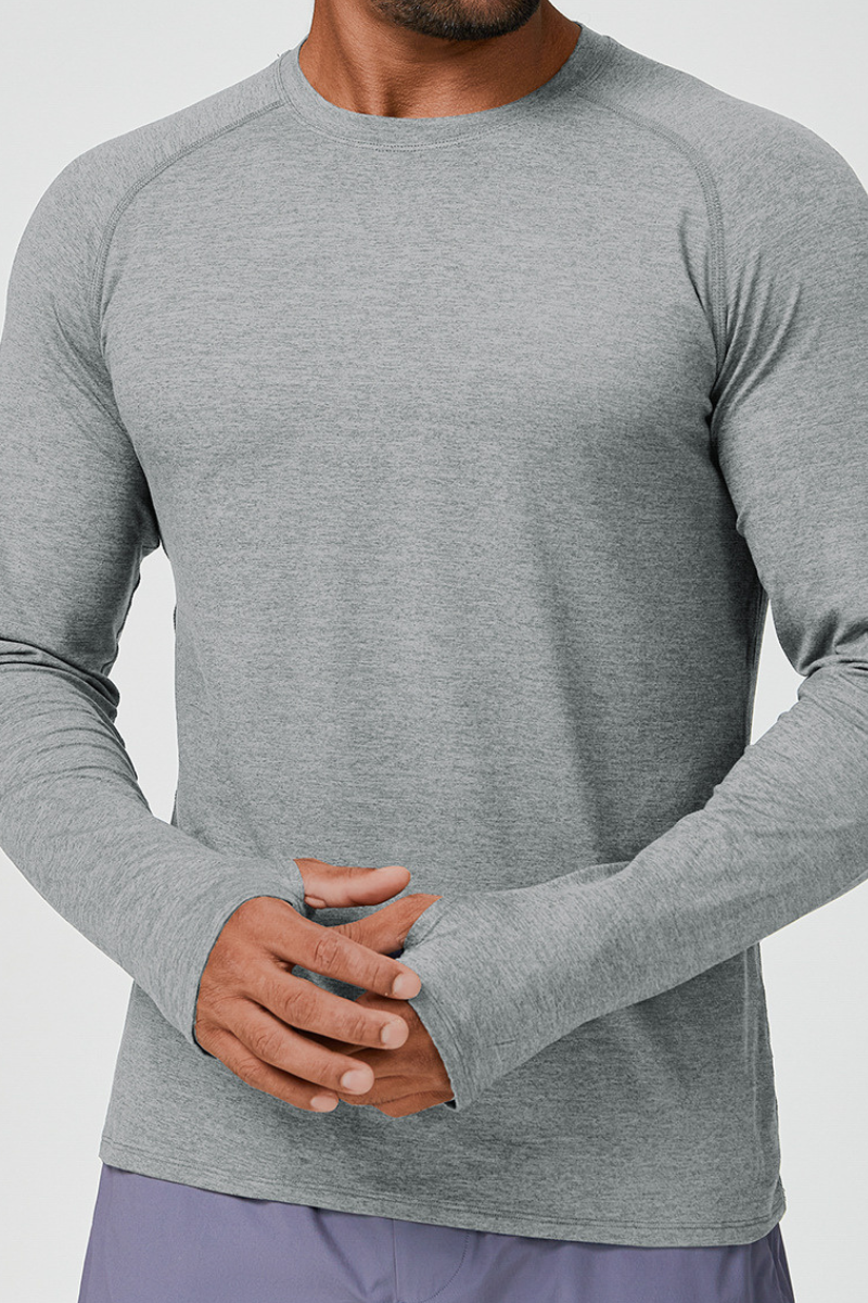 Men's Two-Tone Skin-Friendly Quick-Dry Long Sleeve Athletic Top