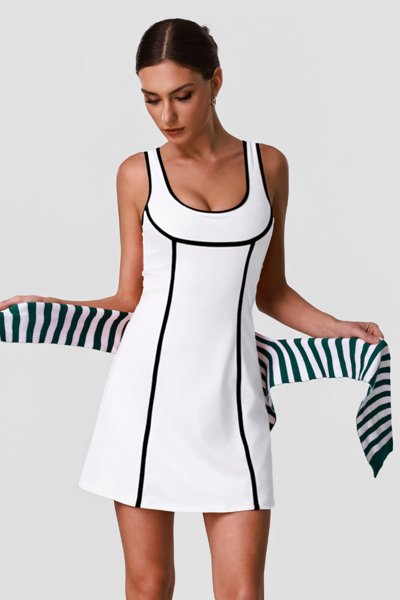 Women's Colorblock Slim Removable Pads Anti-Exposure Skirt