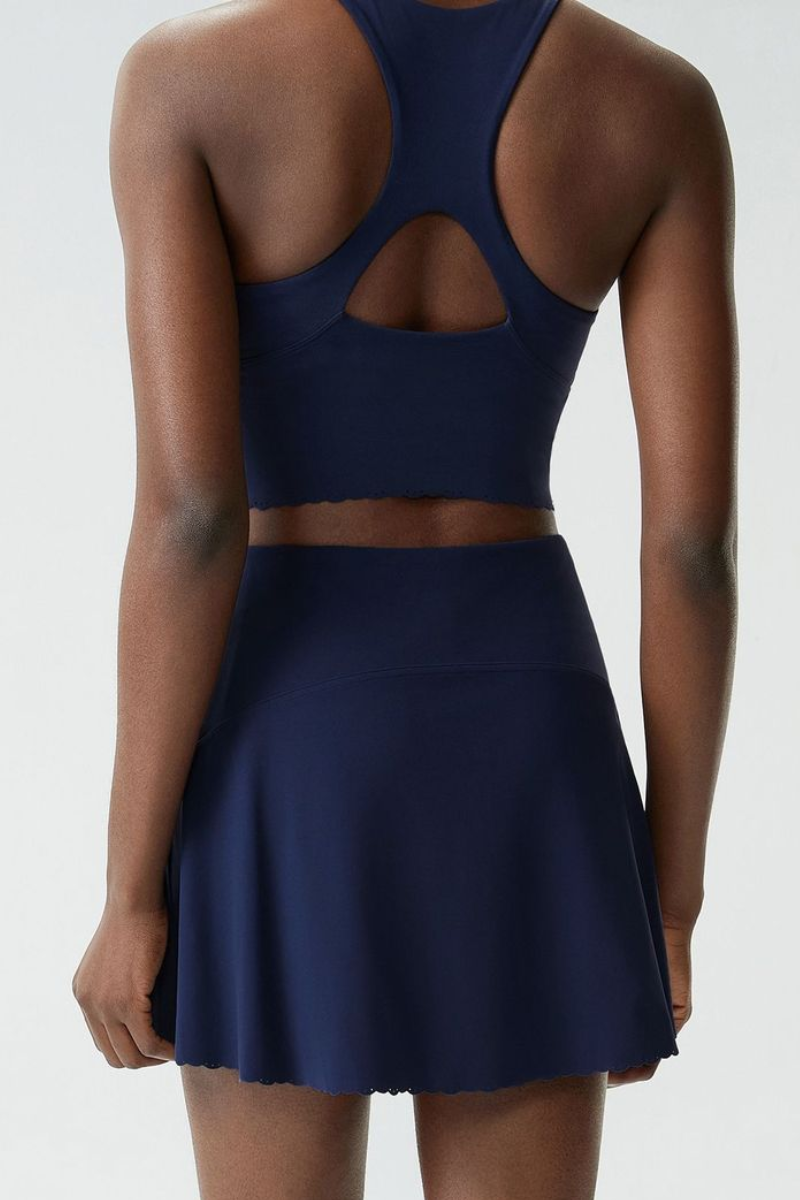 Women's Floral Center Tank & Tennis Skirt Two-Piece Set
