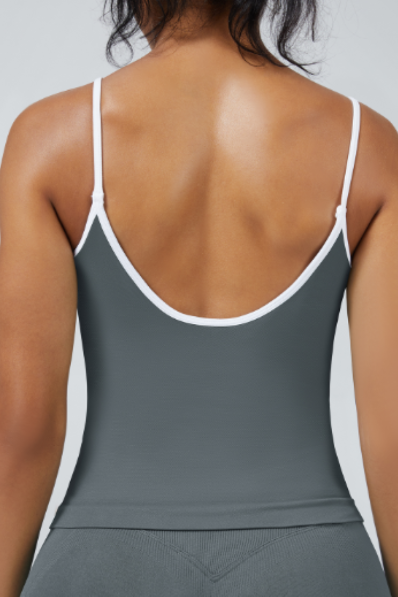 Women's Color Trim Seamless Longline Sports Cami Tank Top
