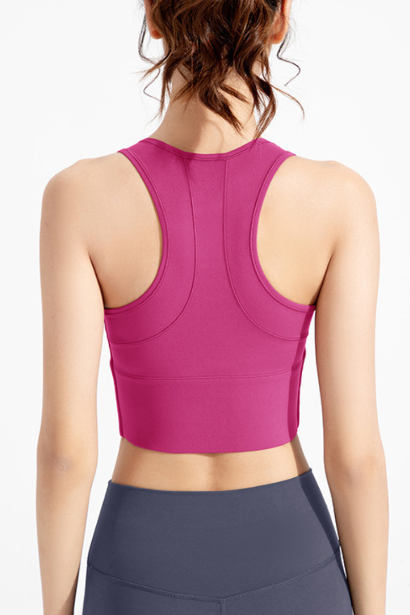 Women's Front Zipper High Impact Naked Feel Sports Bra