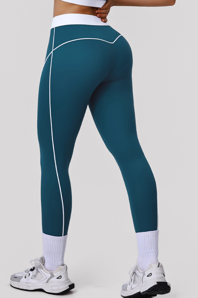 Women's Color-Blocked High-Waist Tummy-Control Leggings
