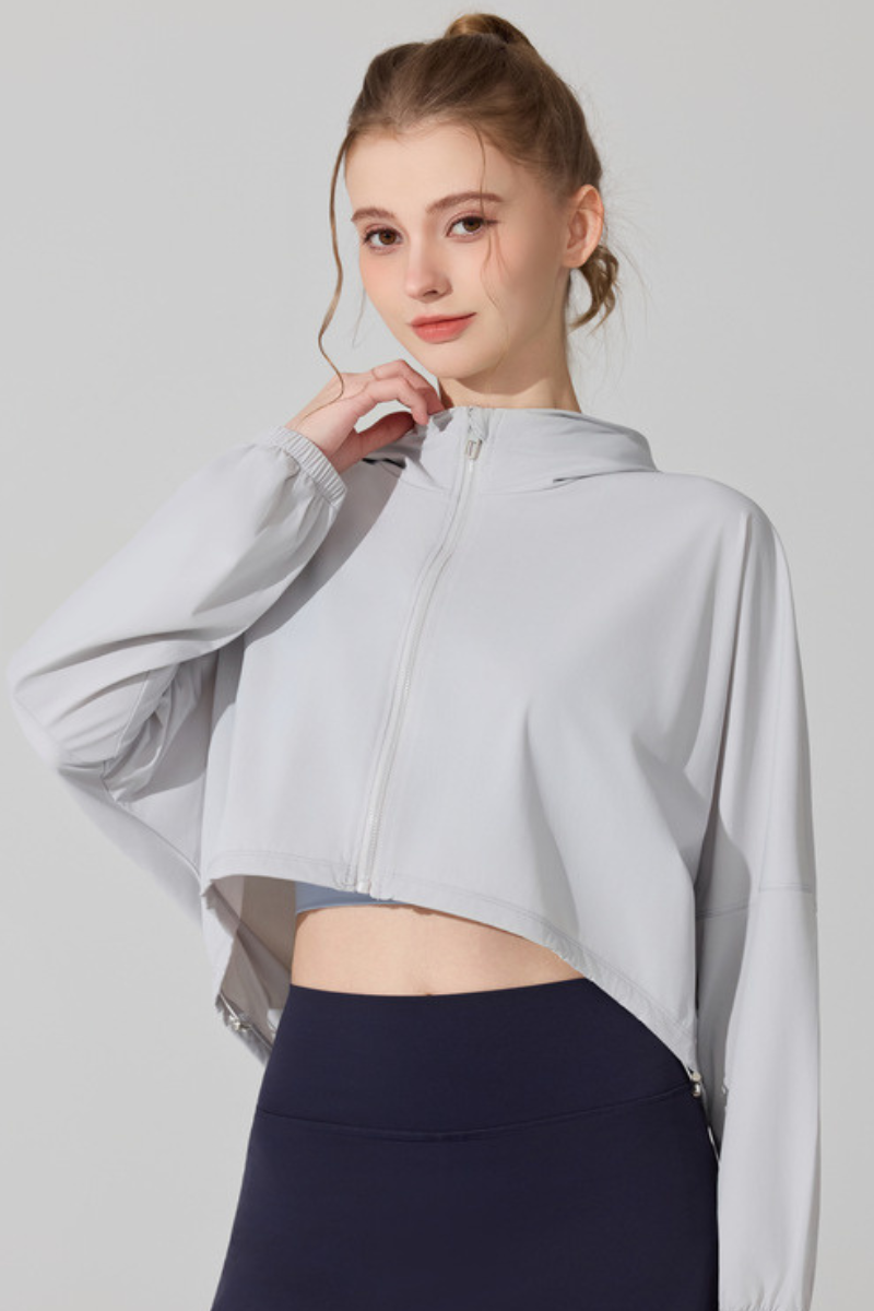 Women's Cool Touch Hooded Sun Protection Cropped Jacket