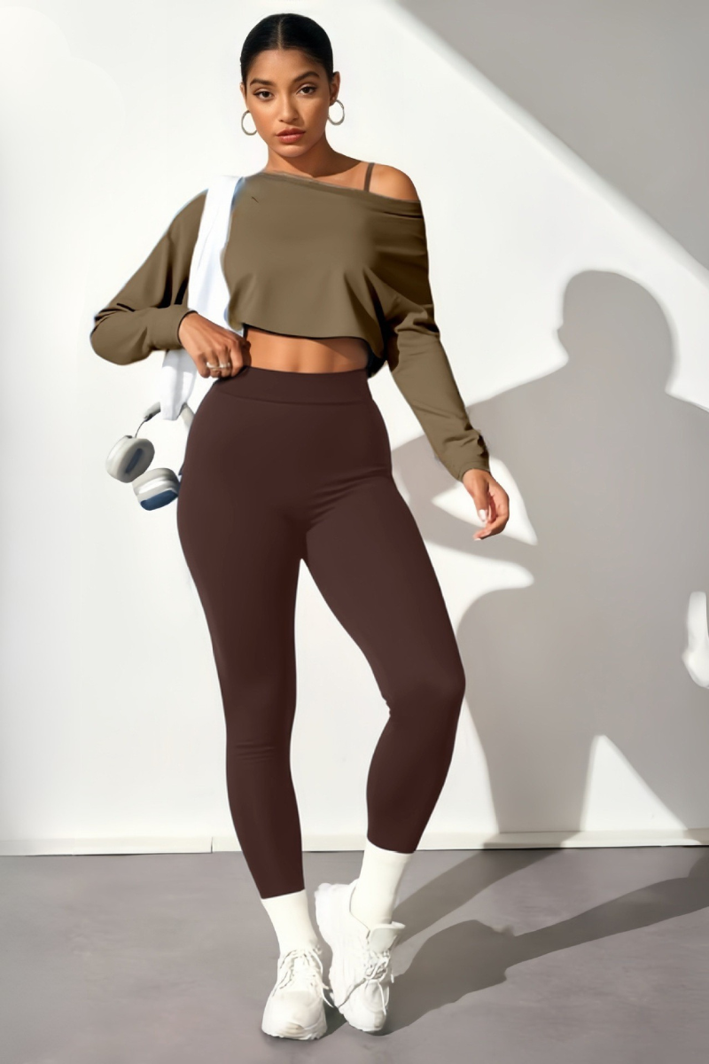Women's 3-piece Sets:Off The Shoulder Top& Bra & Leggings
