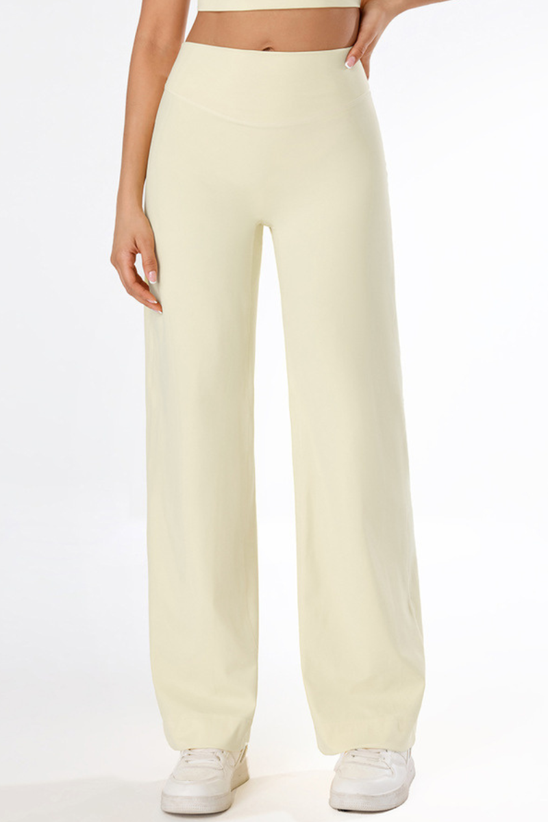 Women's High-Waist Brushed Naked-Feel Wide-Leg Sports Pants