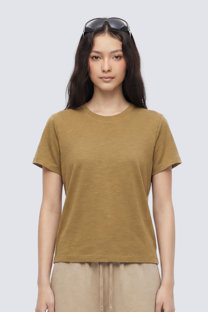 Unisex Slub Cotton Tee - Cooling Breathable Regular Solid